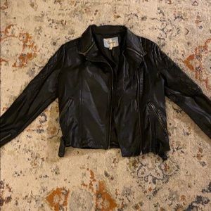 Faux leather moto jacket